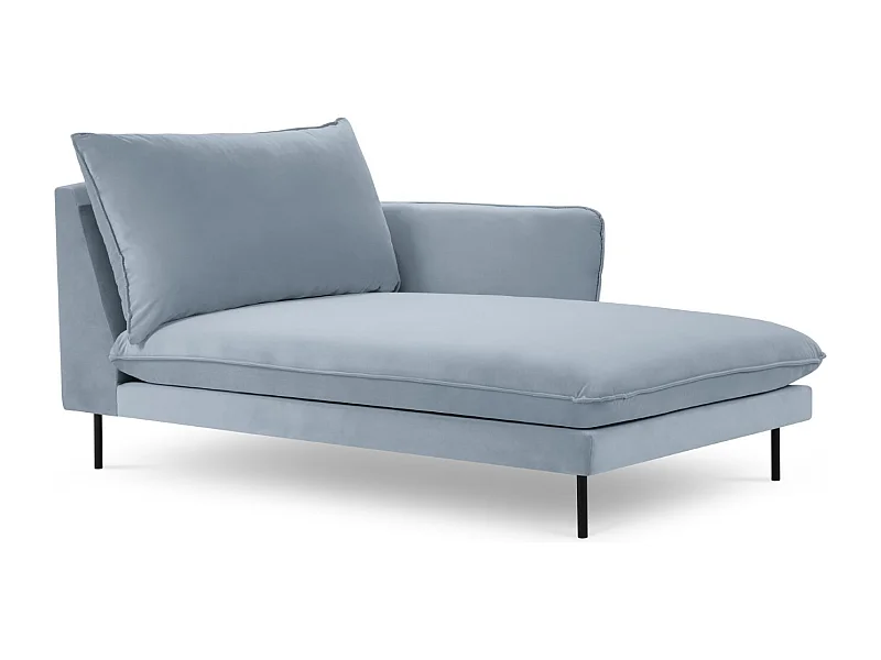 Cosmopolitan Design - Méridienne droite "Vienna" en velours bleu clair - 170x110x95cm