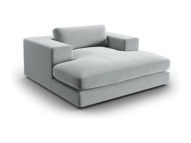 CXL by Christian Lacroix - Chaiselongue "Tendance" Sitzer aus Samt hellgrau - 156x140x72cm