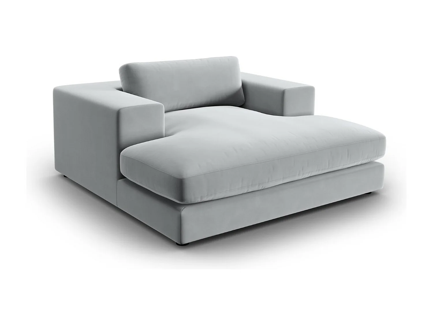 CXL by Christian Lacroix - Cama de dia "Tendance" em veludo cinza claro - 156x140x72cm