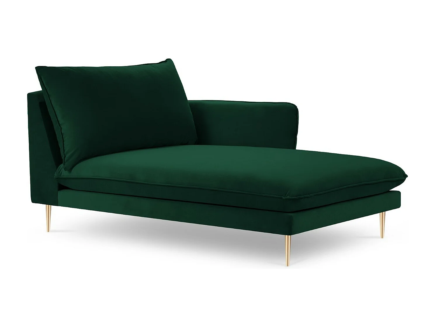 Cosmopolitan Design - Chaise longue destra "Vienna" in velluto verde bottiglia - 170x110x95cm