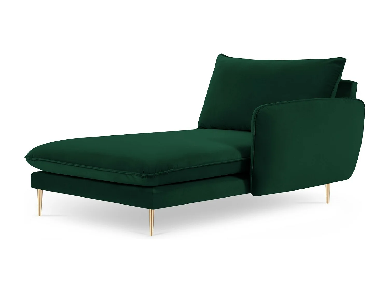 Cosmopolitan Design - Chaise longue destra "Vienna" in velluto verde bottiglia - 170x110x95cm