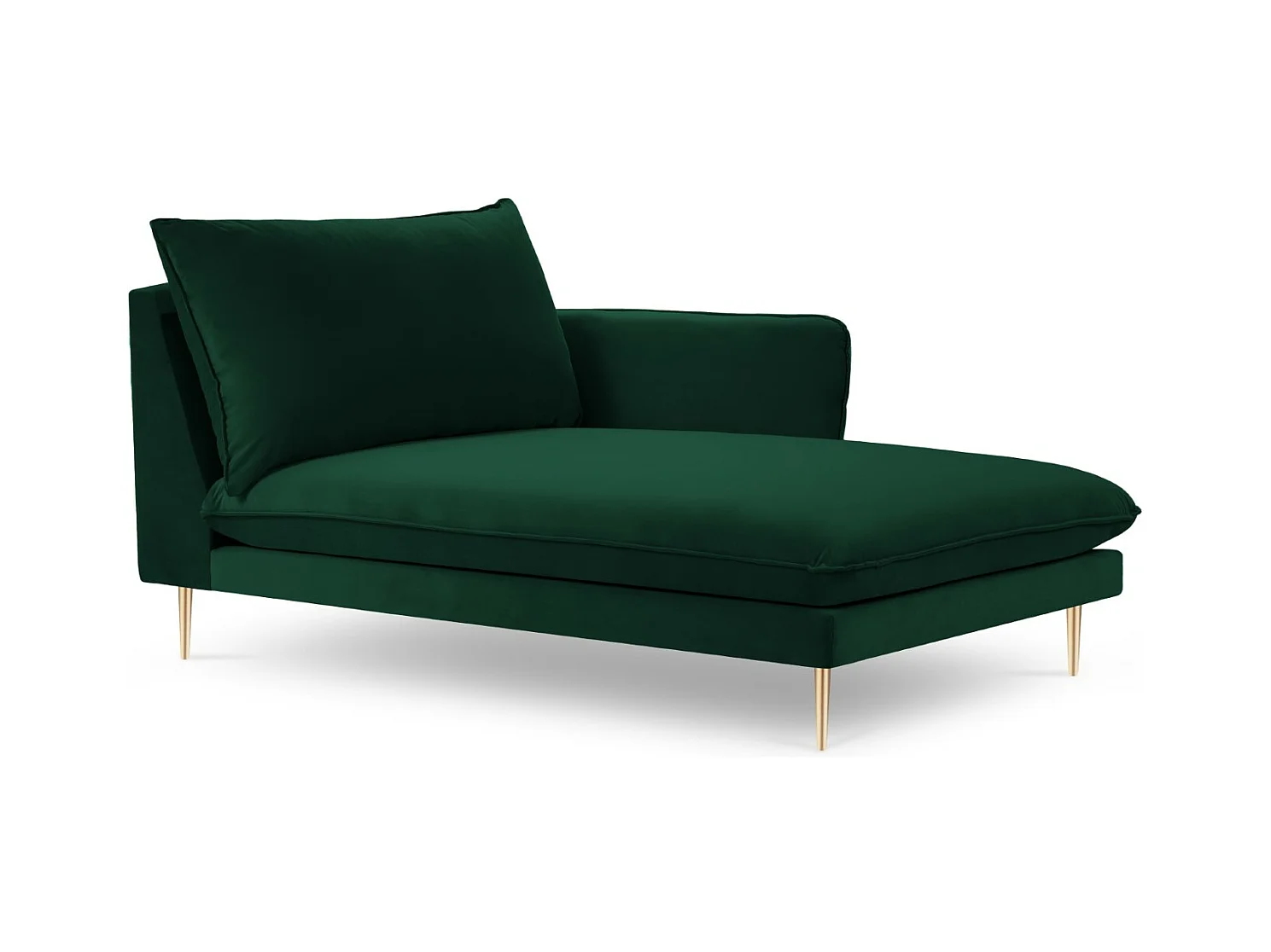 Cosmopolitan Design - Méridienne droite "Vienna" en velours vert bouteille - 170x110x95cm