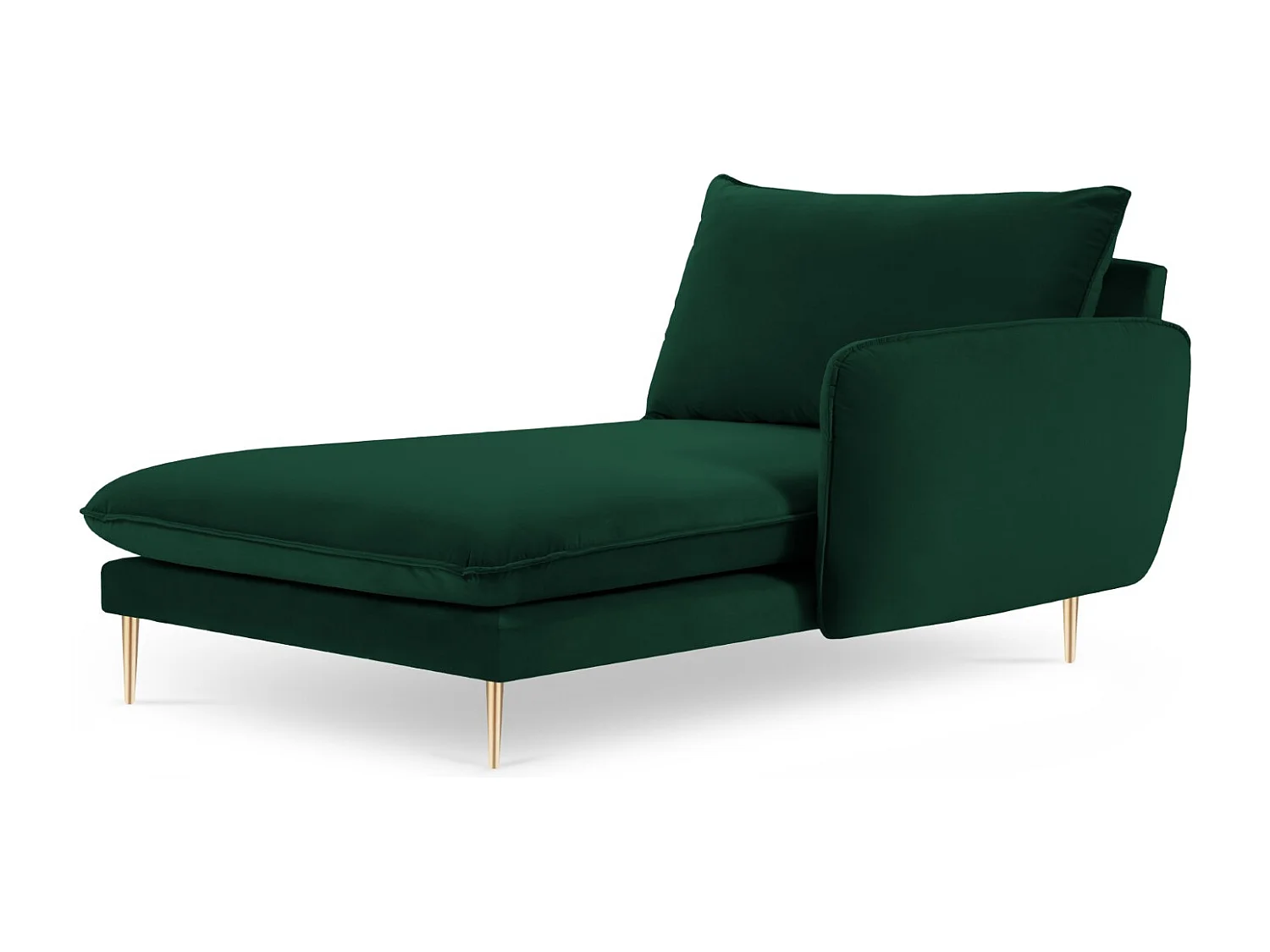 Cosmopolitan Design - Chaise longue direita "Vienna" em veludo verde garrafa - 170x110x95cm
