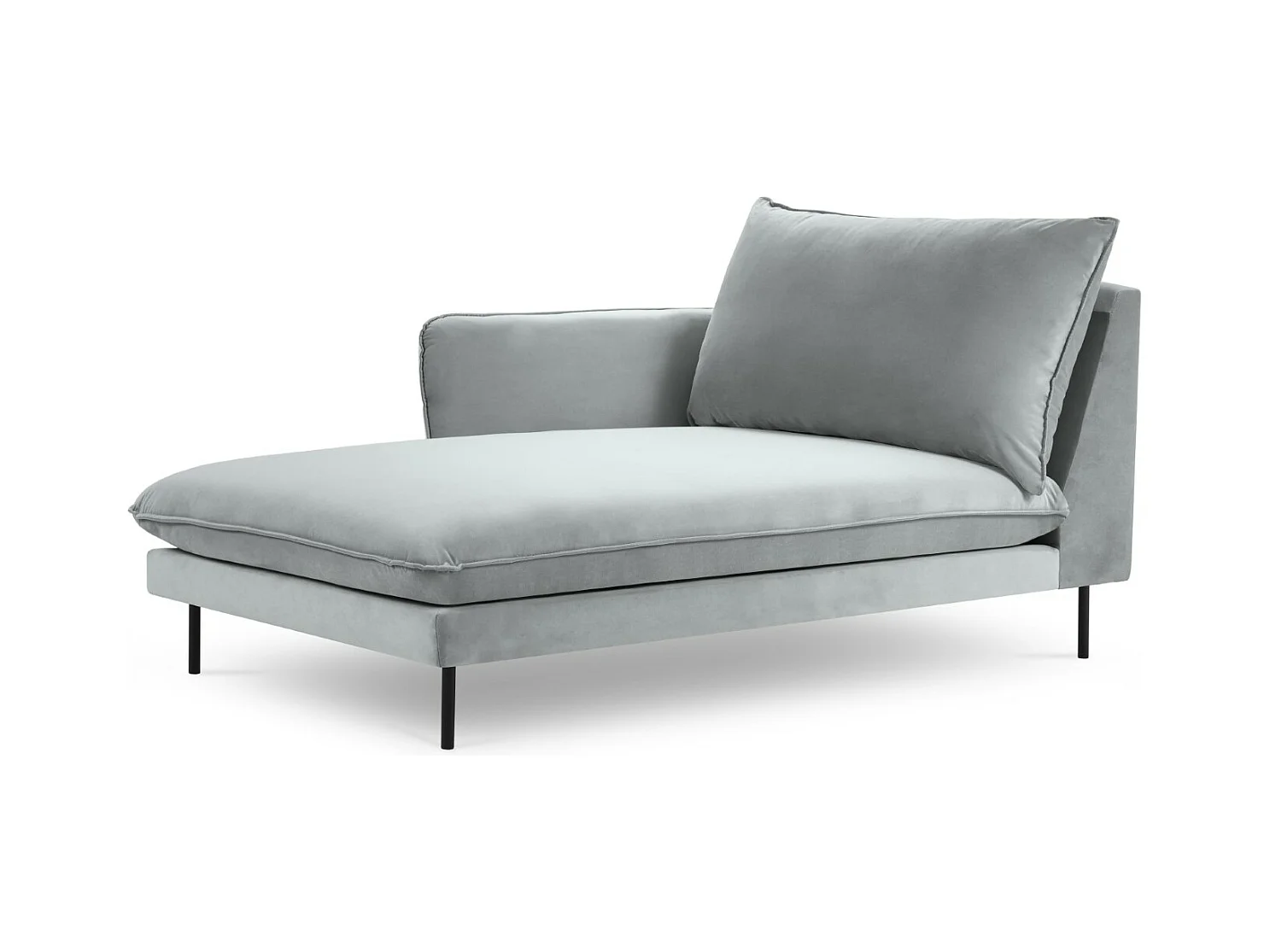 Cosmopolitan Design - Linker meridiaan "Vienna" Flueel, Lichtgrijs - 170x110x95cm
