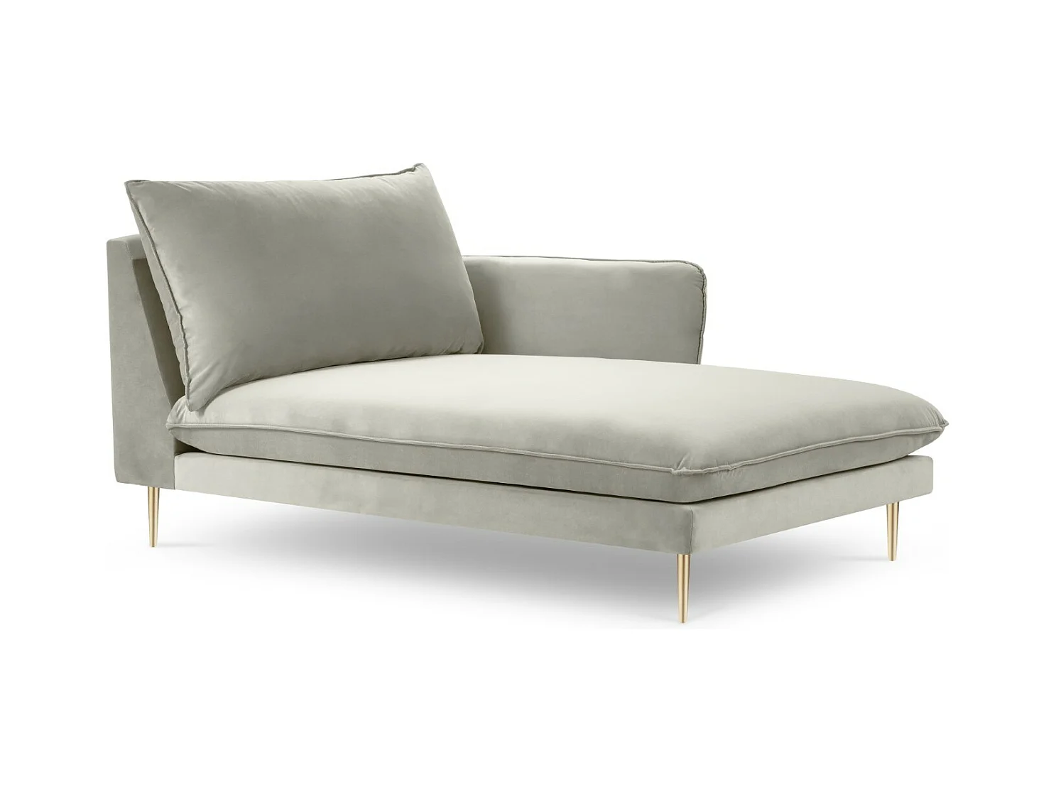 Cosmopolitan Design - Chaise longue destra "Vienna" in velluto beige - 170x110x95cm