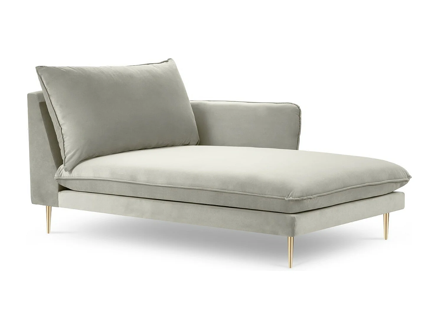 Cosmopolitan Design - Méridienne droite "Vienna" en velours beige - 170x110x95cm