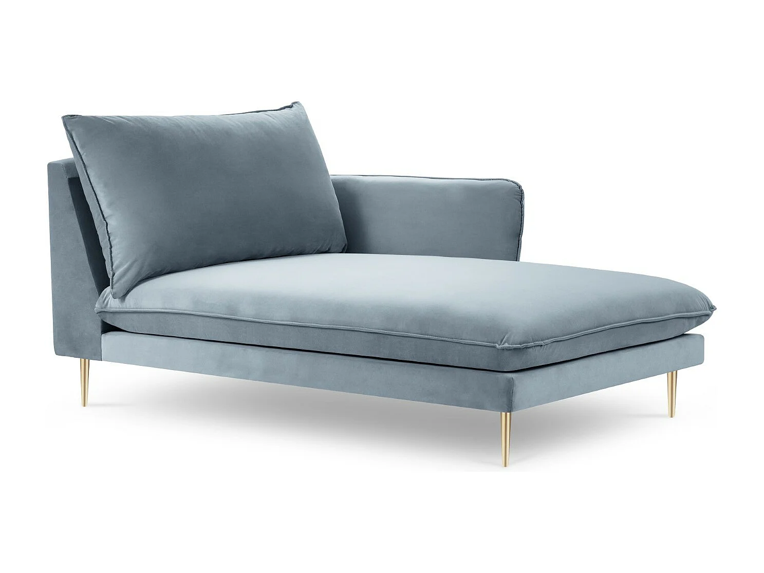 Cosmopolitan Design - Méridienne droite "Vienna" en velours bleu - 170x110x95cm