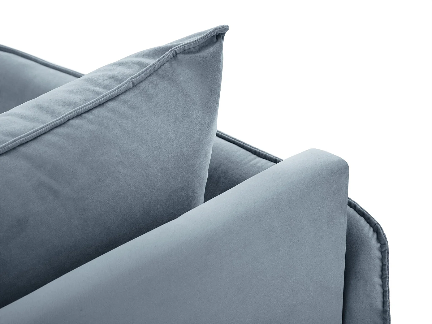 Cosmopolitan Design - Méridienne droite "Vienna" en velours bleu - 170x110x95cm