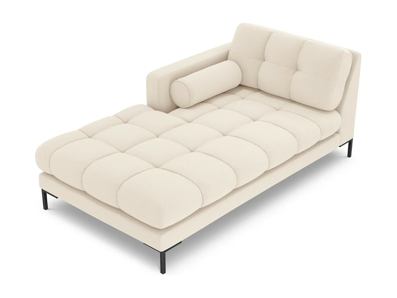 Cosmopolitan Design - Chaise longue esquerda "Bali" em tecido estrutural bege claro - 185x102x75cm