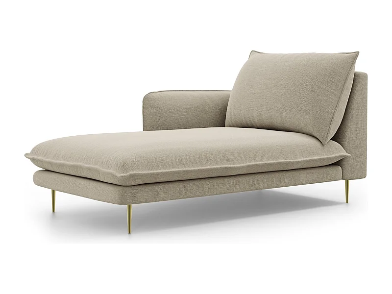 Cosmopolitan Design - Chaiselongue links "Vienna" aus strukturiertem Stoff beige - 170x110x95cm