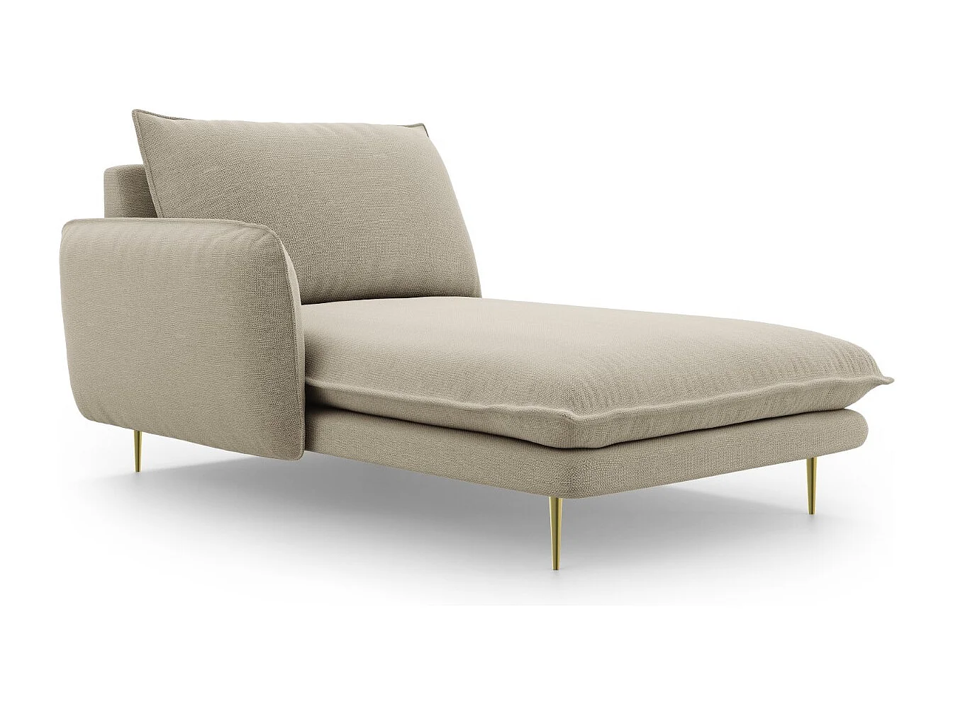 Cosmopolitan Design - Chaiselongue links "Vienna" aus strukturiertem Stoff beige - 170x110x95cm