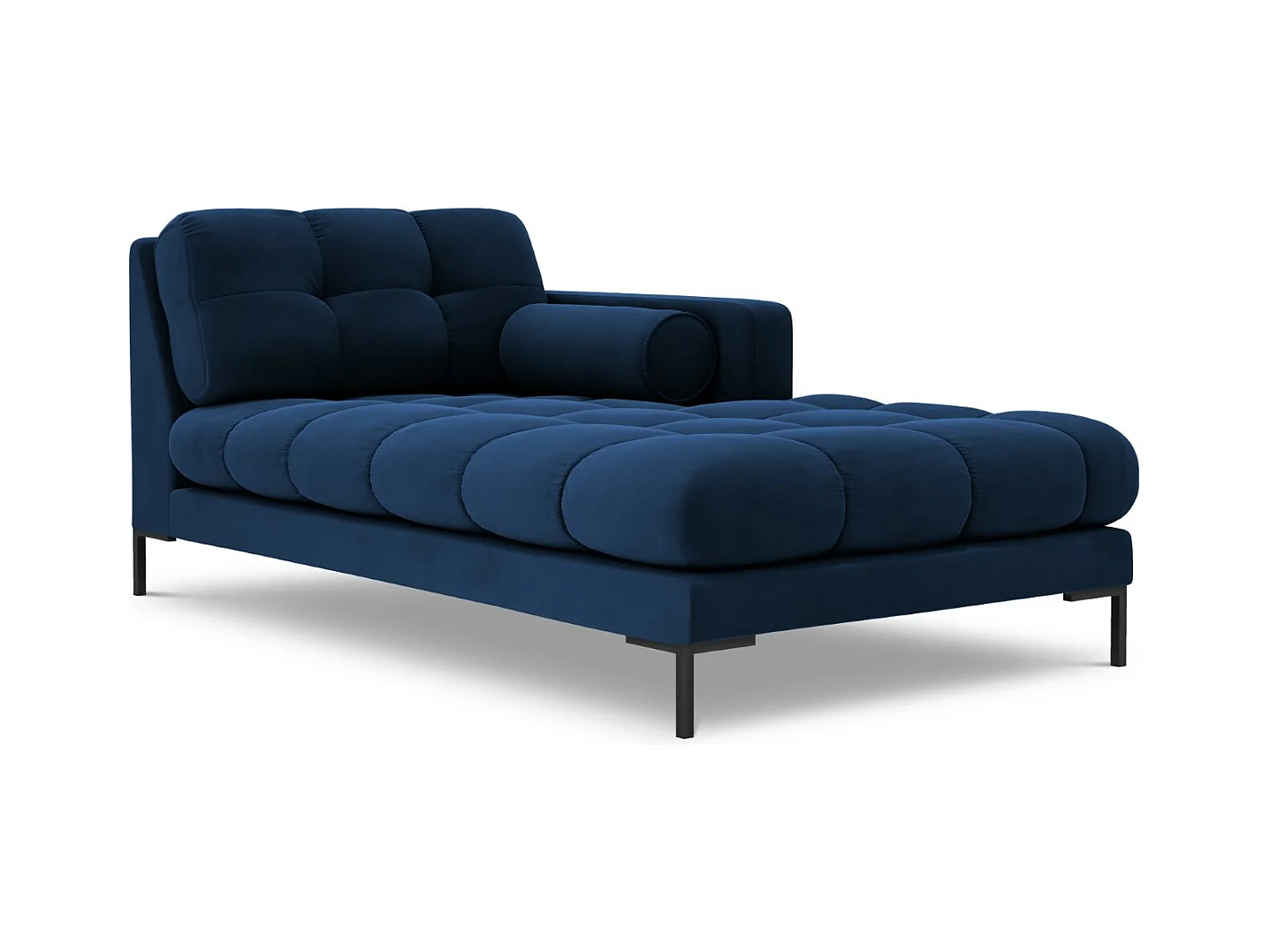 Cosmopolitan Design - Méridienne droite "Bali" en velours bleu roi - 185x102x75cm