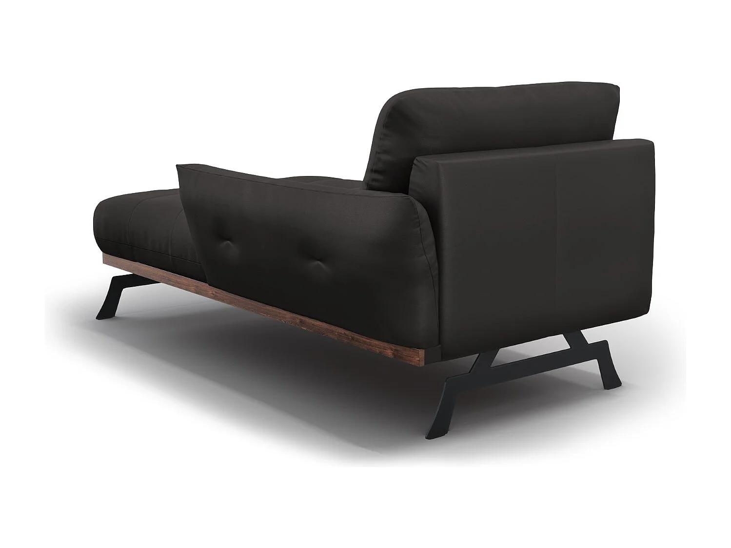 CXL by Christian Lacroix - Chaiselongue rechts "Olivier" Sitzer aus Echtleder schwarz - 171x100x87cm