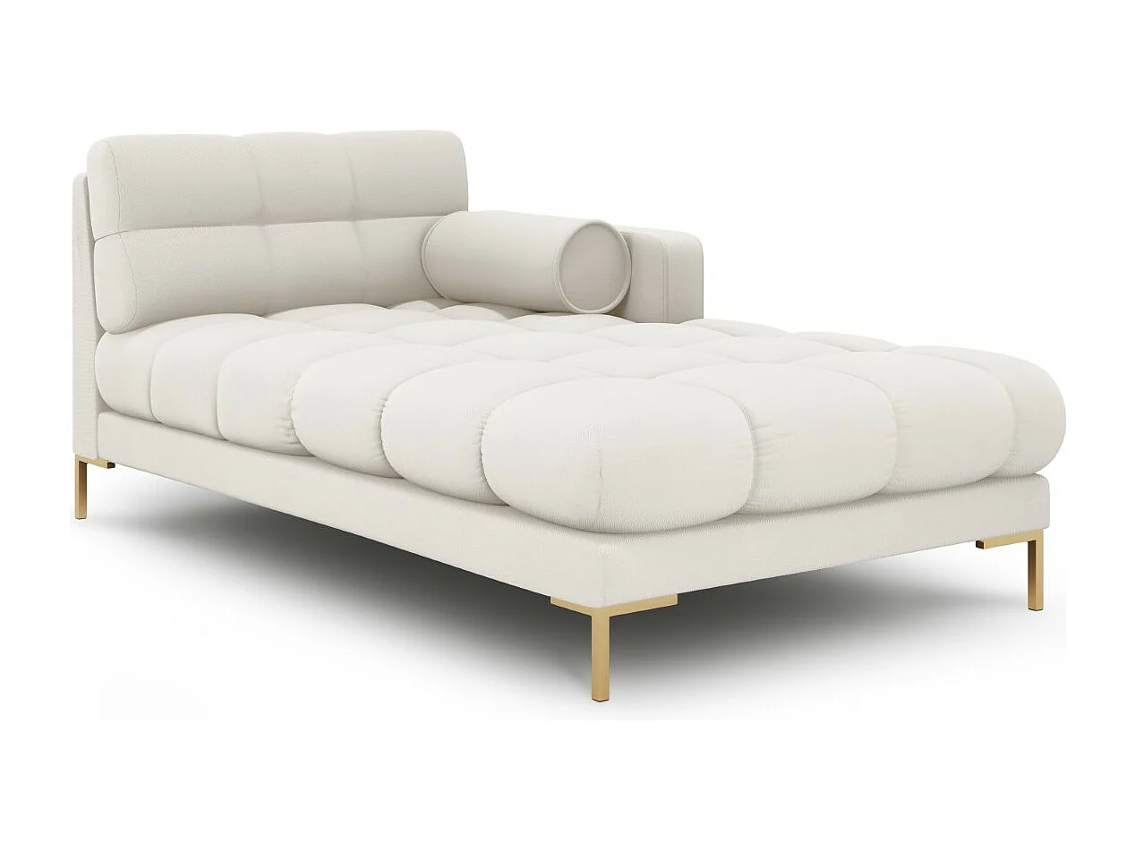 Cosmopolitan Design - Chaise longue destra "Bali" in tessuto strutturato beige chiaro - 185x102x75cm