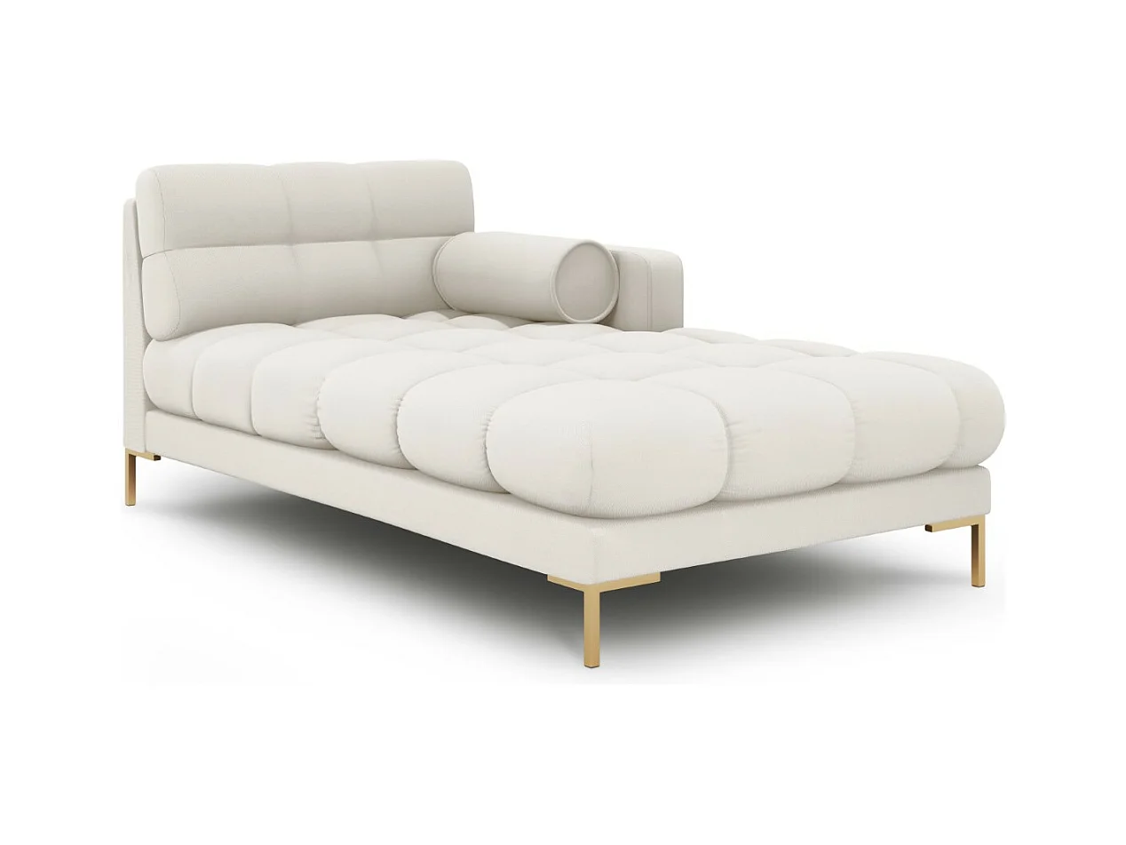Cosmopolitan Design - Méridienne droite "Bali" en tissu structurel beige clair - 185x102x75cm