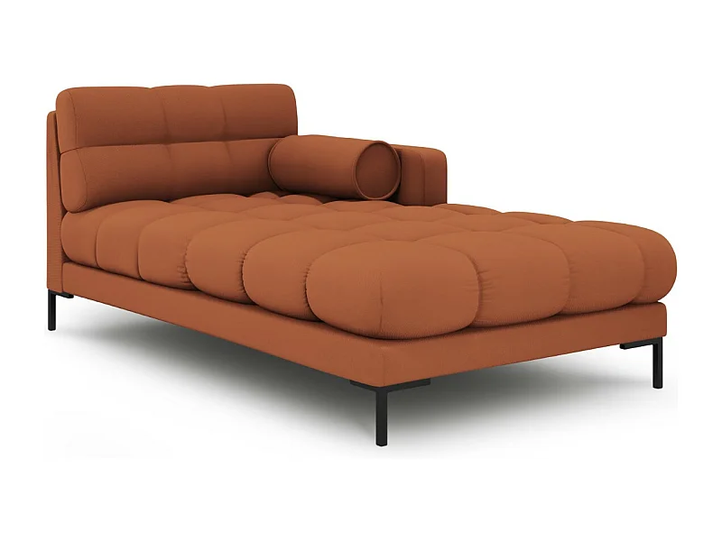 Cosmopolitan Design - Chaise longue destra "Bali" in tessuto strutturato mattone - 185x102x75cm