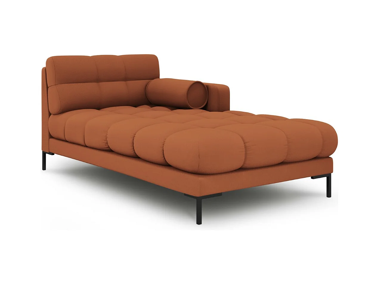 Cosmopolitan Design - Rechter chaise longue "Bali" Structurele stof, Baksteen - 185x102x75cm