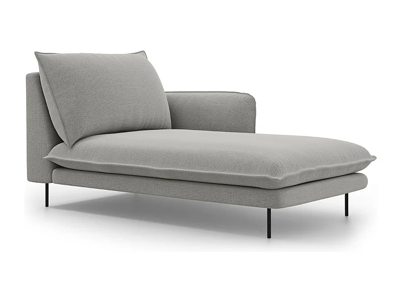 Cosmopolitan Design - Chaiselongue rechts "Vienna" aus strukturiertem Stoff hellgrau - 170x110x95cm