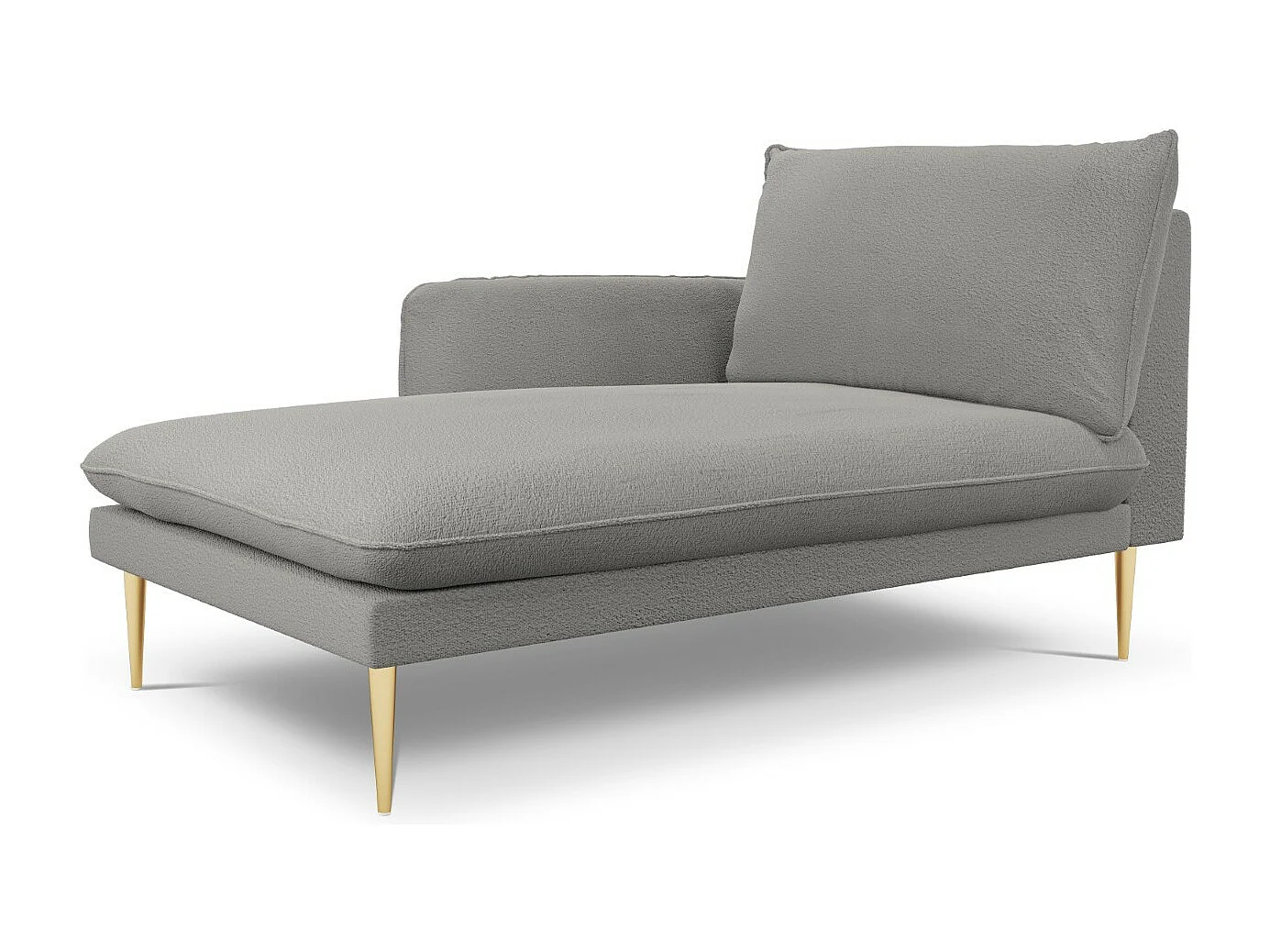 Cosmopolitan Design - Linker meridiaan "Vienna" Boucle, Grijs - 170x110x95cm