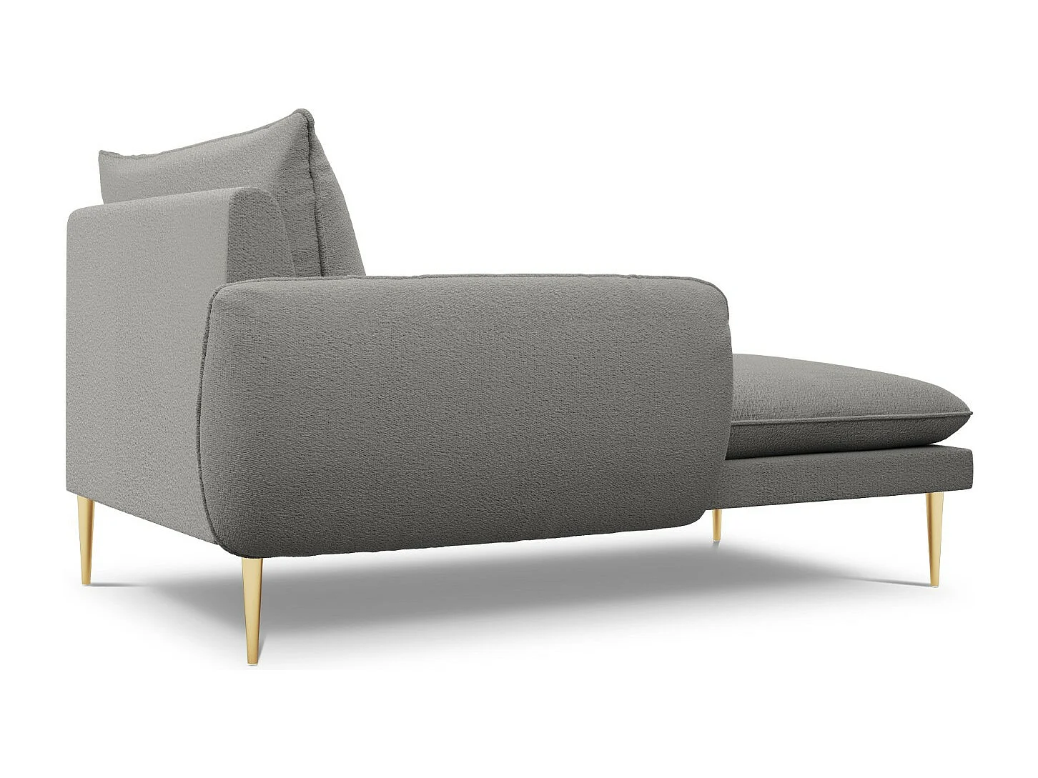 Cosmopolitan Design - Linker meridiaan "Vienna" Boucle, Grijs - 170x110x95cm