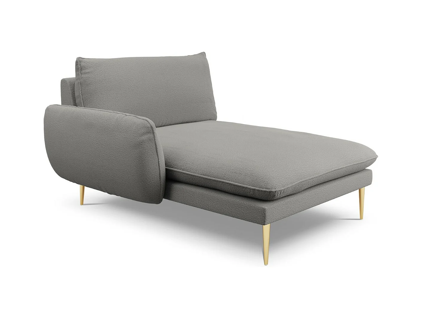 Cosmopolitan Design - Méridienne gauche "Vienna" en bouclé gris - 170x110x95cm