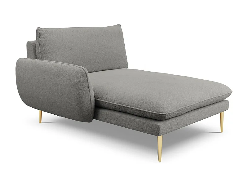 Cosmopolitan Design - Méridienne gauche "Vienna" en bouclé gris - 170x110x95cm