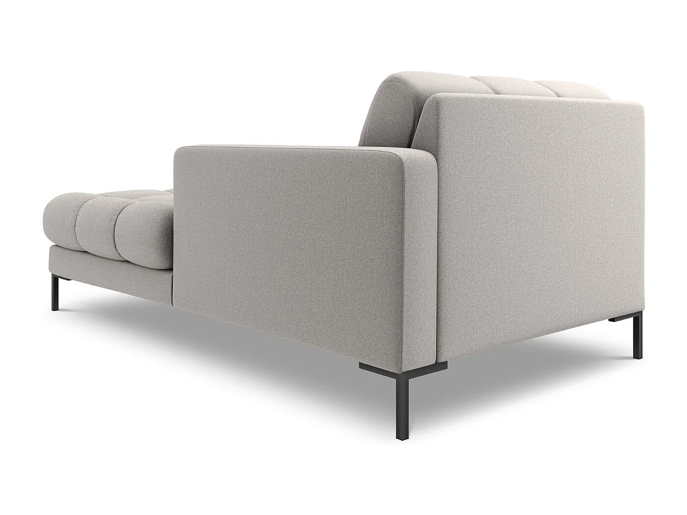 Cosmopolitan Design - Chaise longue direita "Bali" em tecido estrutural cinza claro - 185x102x75cm