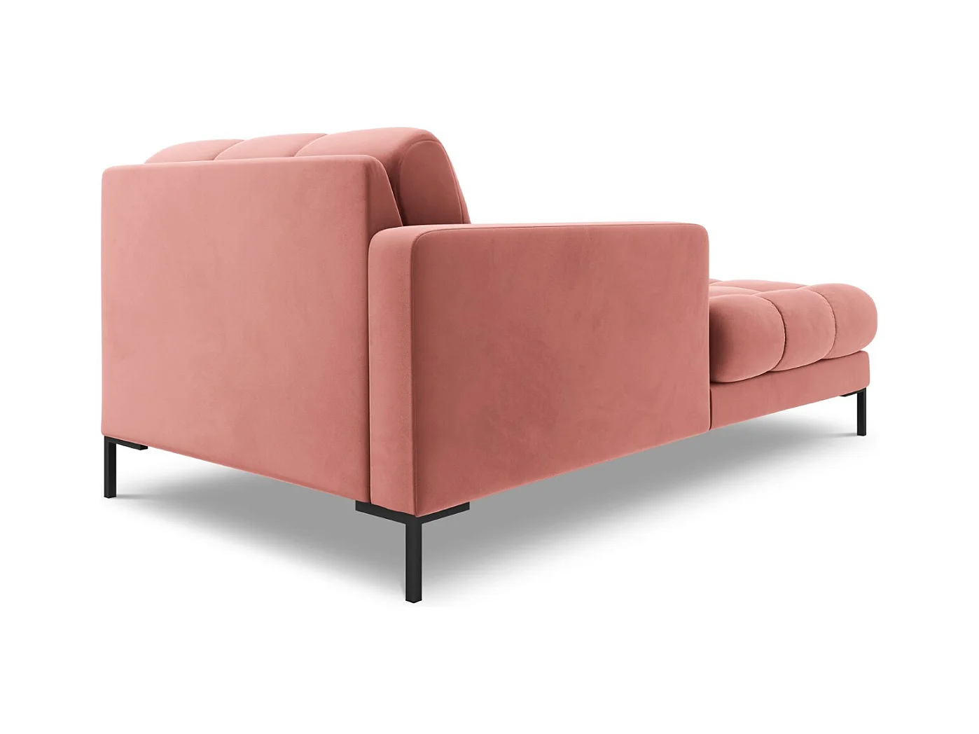 Cosmopolitan Design - Méridienne gauche "Bali" en velours rose - 185x102x75cm