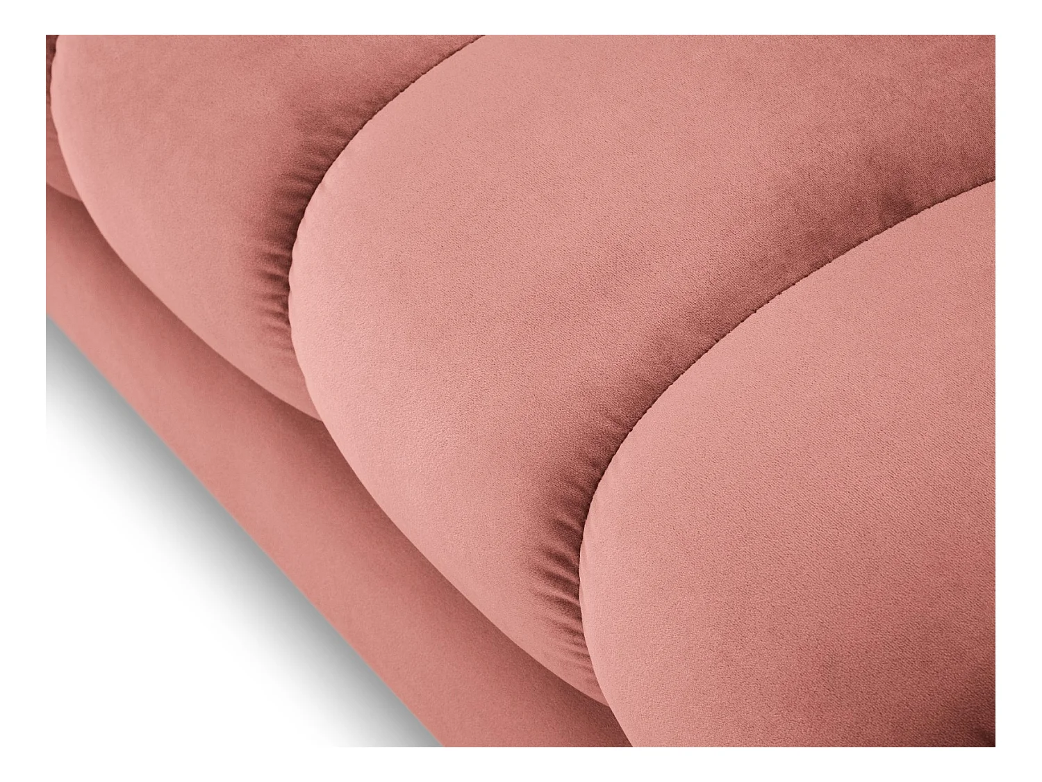 Cosmopolitan Design - Méridienne gauche "Bali" en velours rose - 185x102x75cm