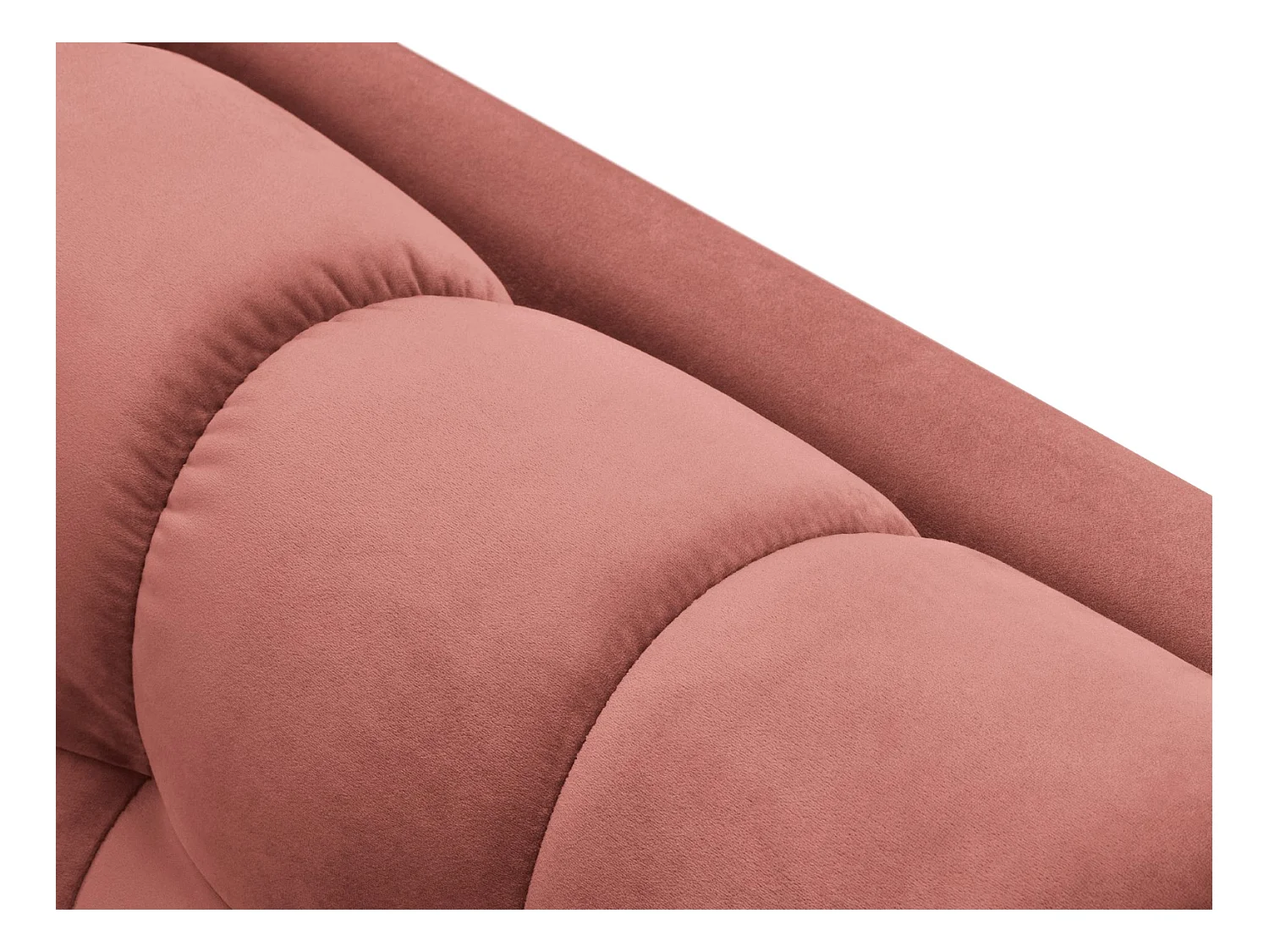 Cosmopolitan Design - Méridienne gauche "Bali" en velours rose - 185x102x75cm