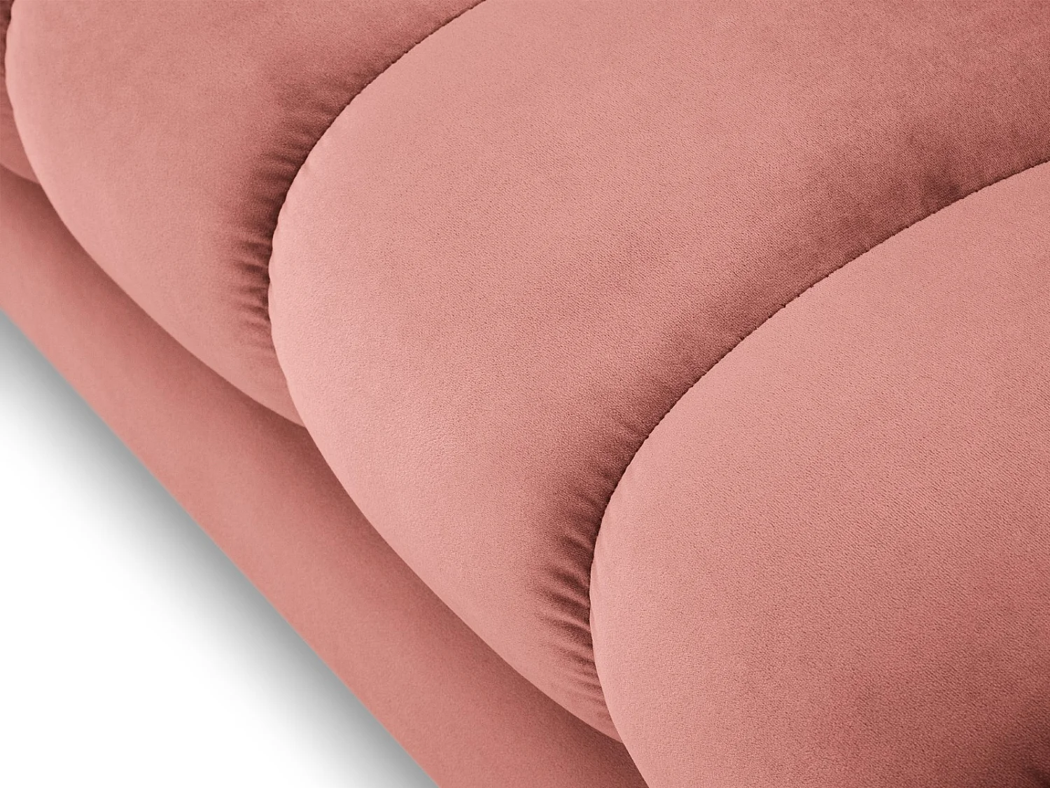 Cosmopolitan Design - Chaise longue esquerda "Bali" em veludo rosa - 185x102x75cm