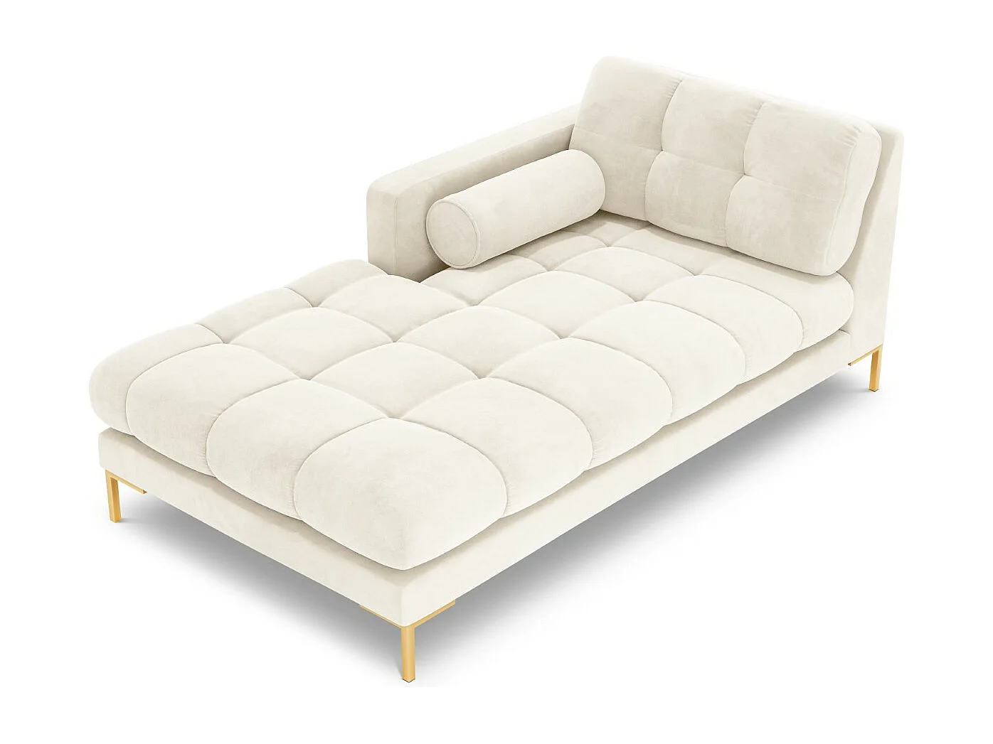 Cosmopolitan Design - Linker meridiaan "Bali" Flueel, Lichtbeige - 185x102x75cm