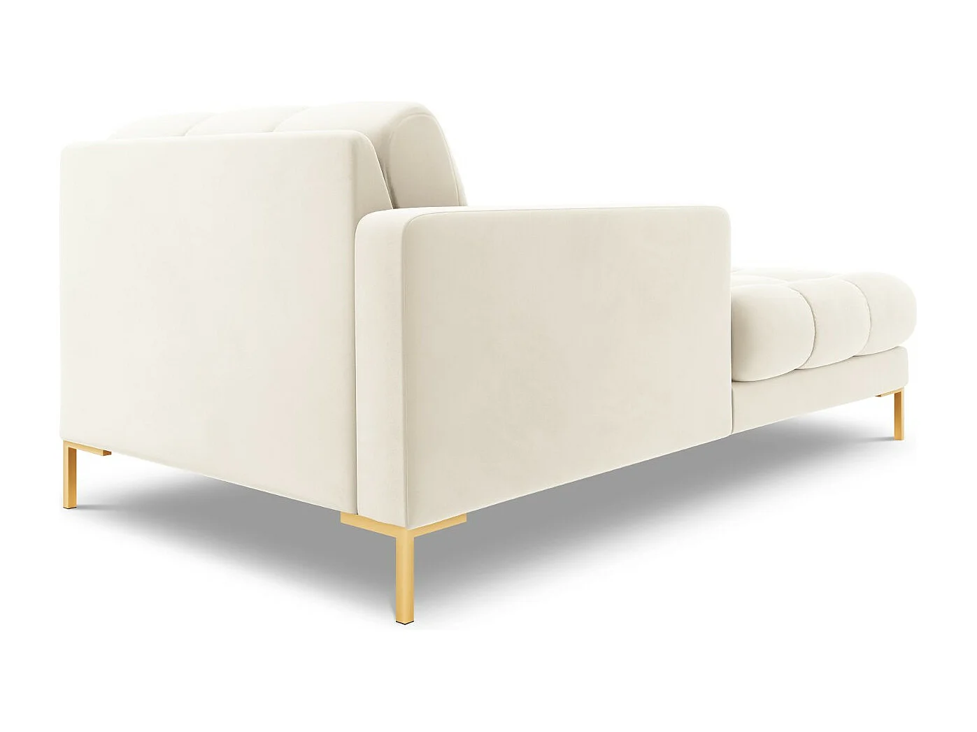 Cosmopolitan Design - Linker meridiaan "Bali" Flueel, Lichtbeige - 185x102x75cm