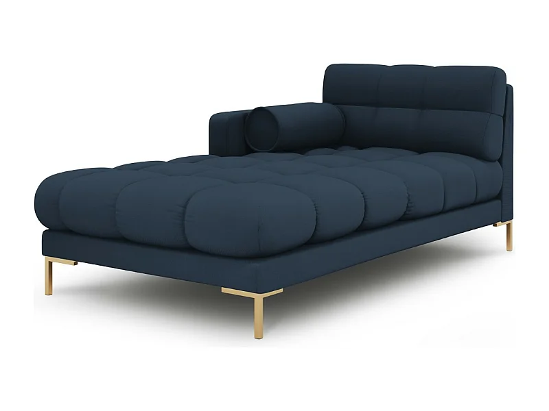 Cosmopolitan Design - Chaise longue sinistra "Bali" in tessuto strutturato blu - 185x102x75cm