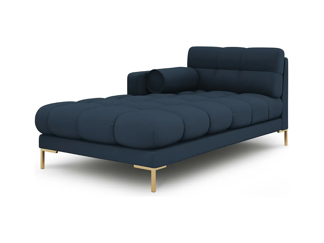Cosmopolitan Design - Linker meridiaan "Bali" Structurele stof, Blauw - 185x102x75cm