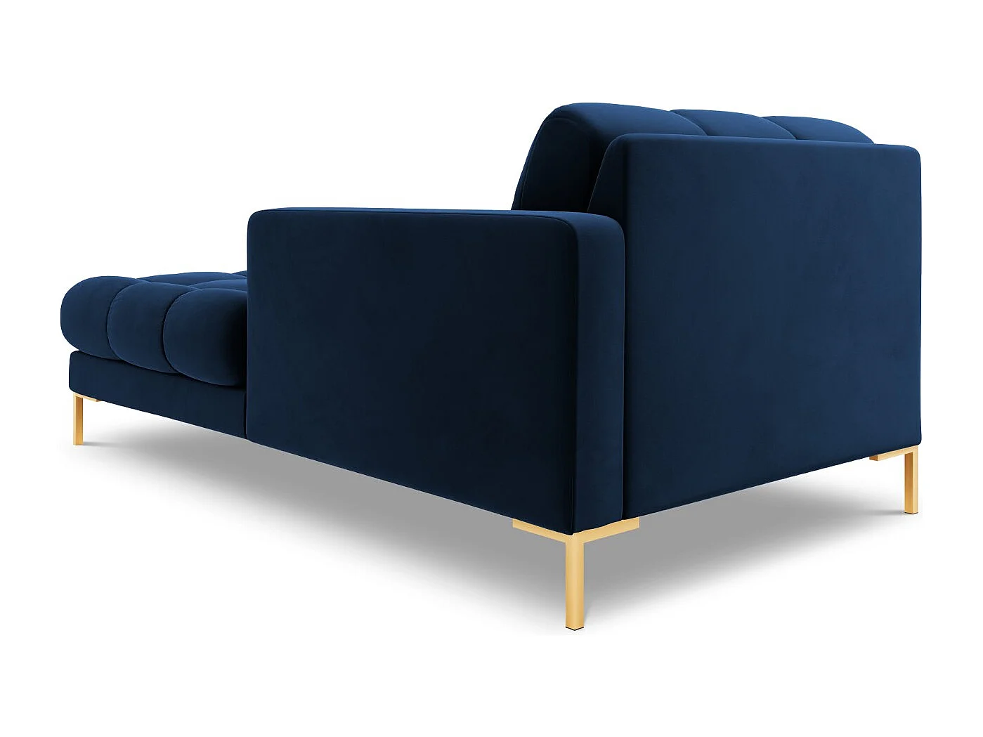 Cosmopolitan Design - Chaise longue destra "Bali" in velluto blu reale - 185x102x75cm