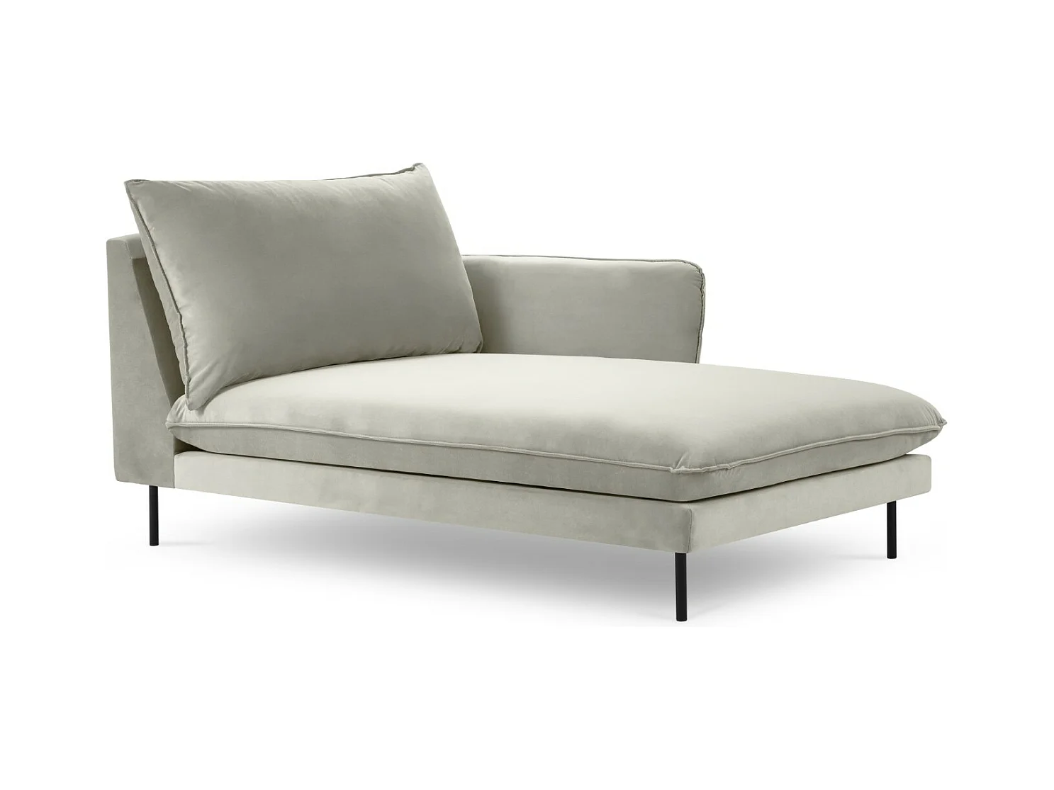 Cosmopolitan Design - Méridienne droite "Vienna" en velours beige - 170x110x95cm