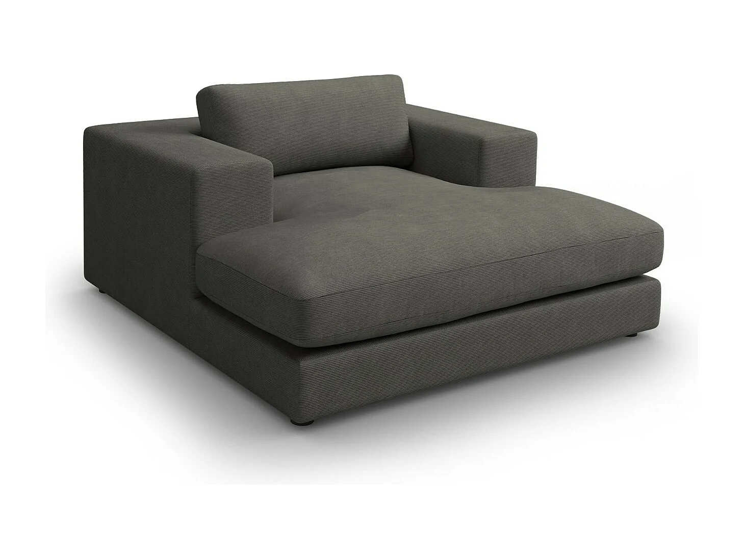 CXL by Christian Lacroix - Chaise longue "Tendance" Ribfluwelen, Donkergrijs - 156x140x72cm