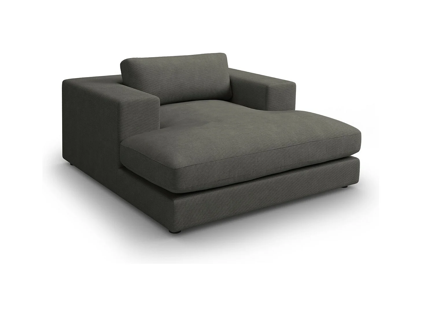 CXL by Christian Lacroix - Chaise longue "Tendance" Ribfluwelen, Donkergrijs - 156x140x72cm
