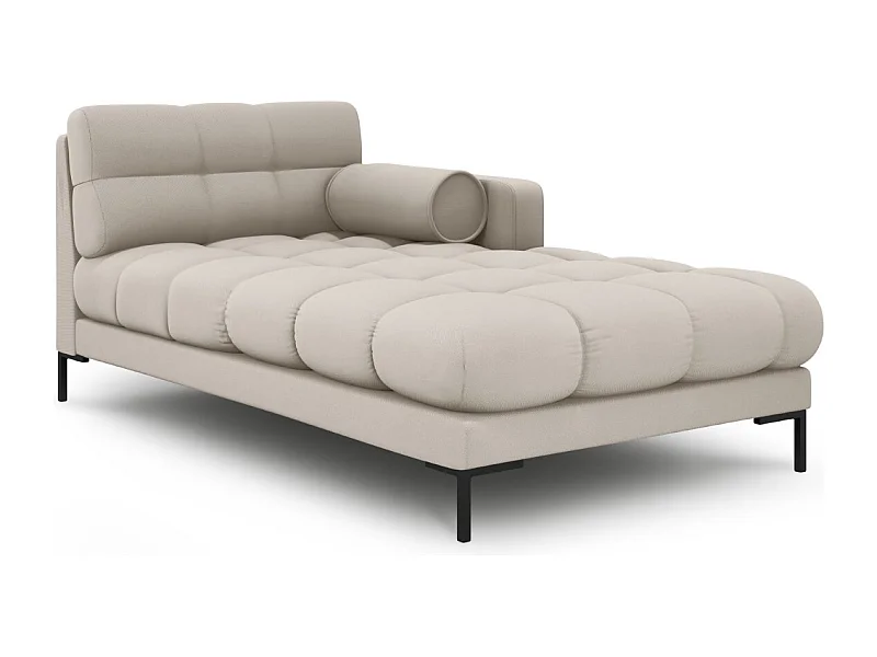 Cosmopolitan Design - Méridienne droite "Bali" en tissu structurel beige - 185x102x75cm