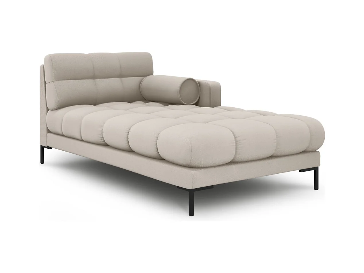 Cosmopolitan Design - Méridienne droite "Bali" en tissu structurel beige - 185x102x75cm