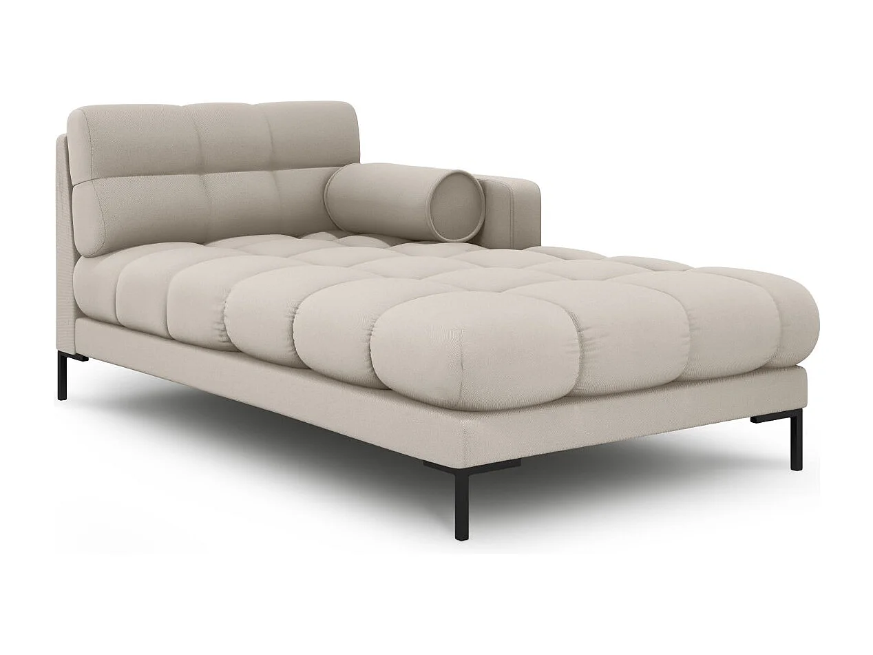 Cosmopolitan Design - Méridienne droite "Bali" en tissu structurel beige - 185x102x75cm