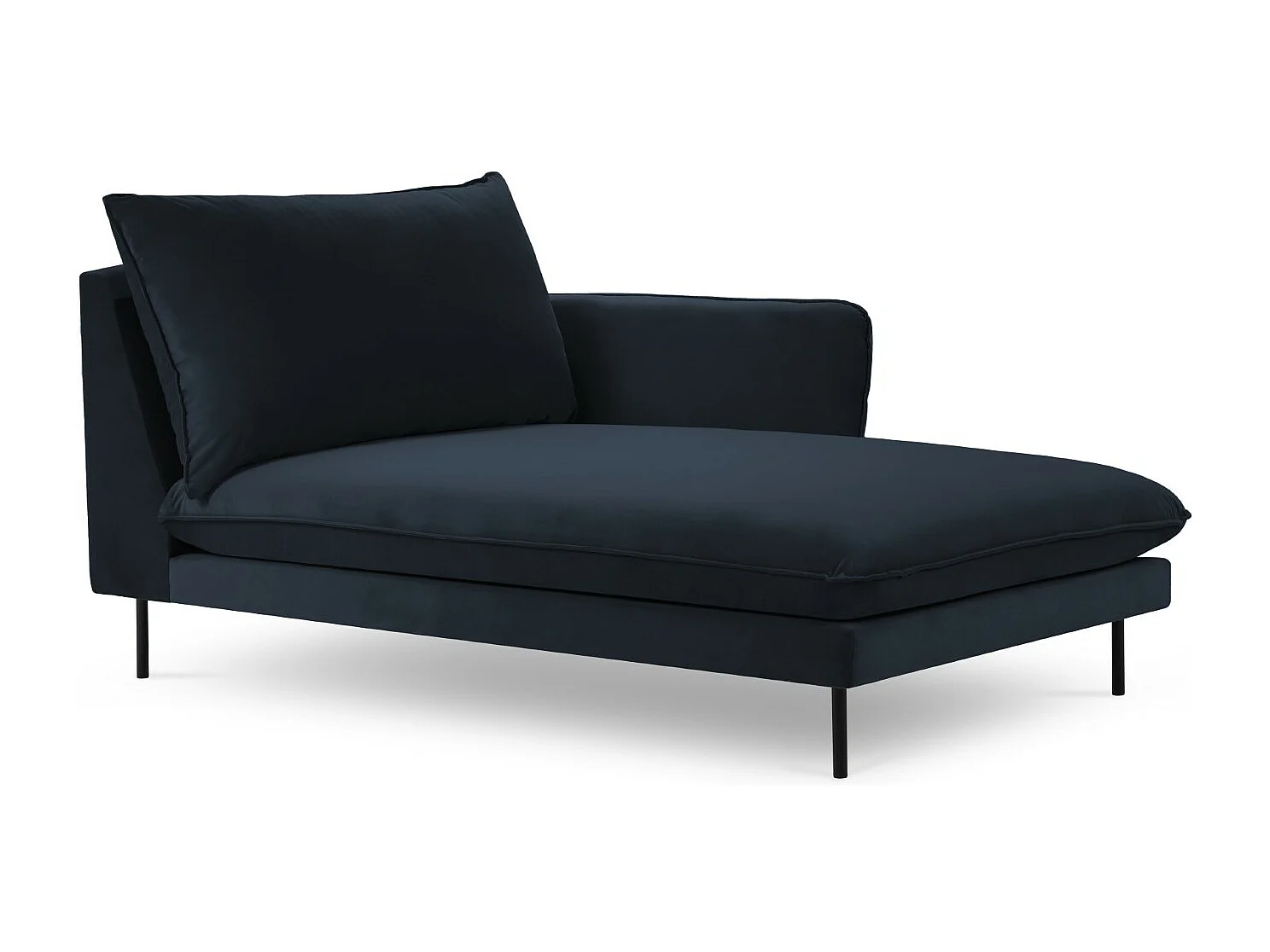 Cosmopolitan Design - Chaise longue de angulo derecho "Vienna" de terciopelo azul oscuro - 170x110x95cm