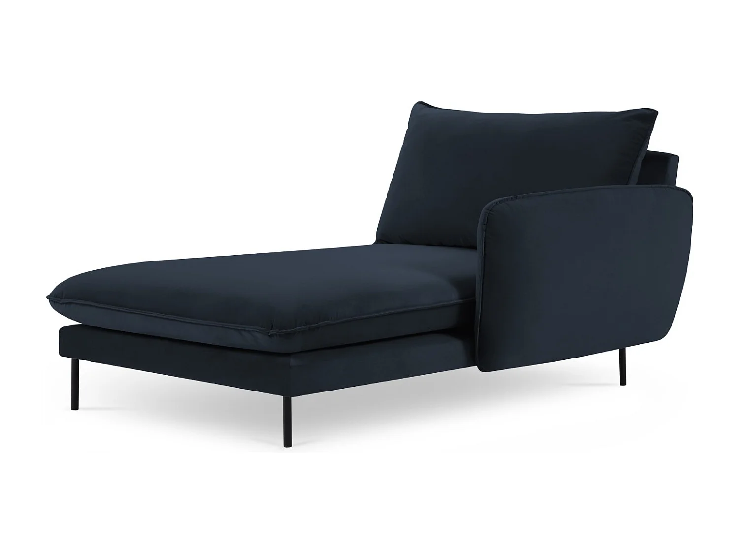 Cosmopolitan Design - Chaise longue de angulo derecho "Vienna" de terciopelo azul oscuro - 170x110x95cm