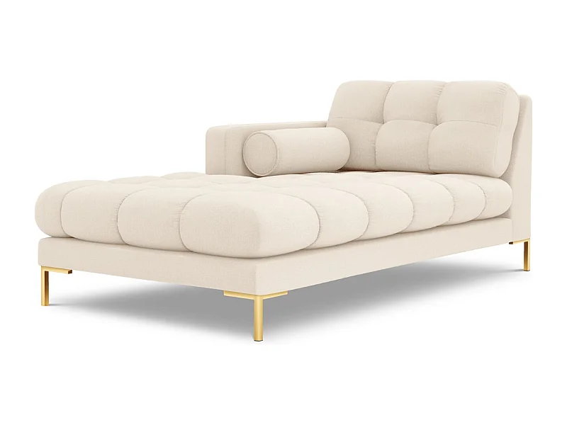 Cosmopolitan Design - Méridienne gauche "Bali" en tissu structurel beige clair - 185x102x75cm