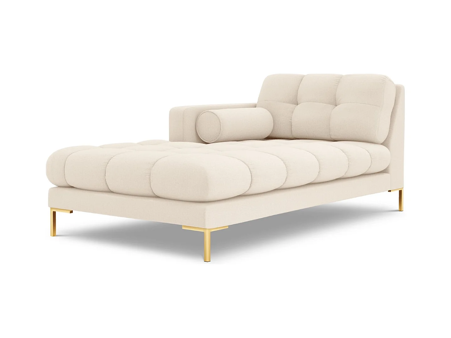 Cosmopolitan Design - Méridienne gauche "Bali" en tissu structurel beige clair - 185x102x75cm