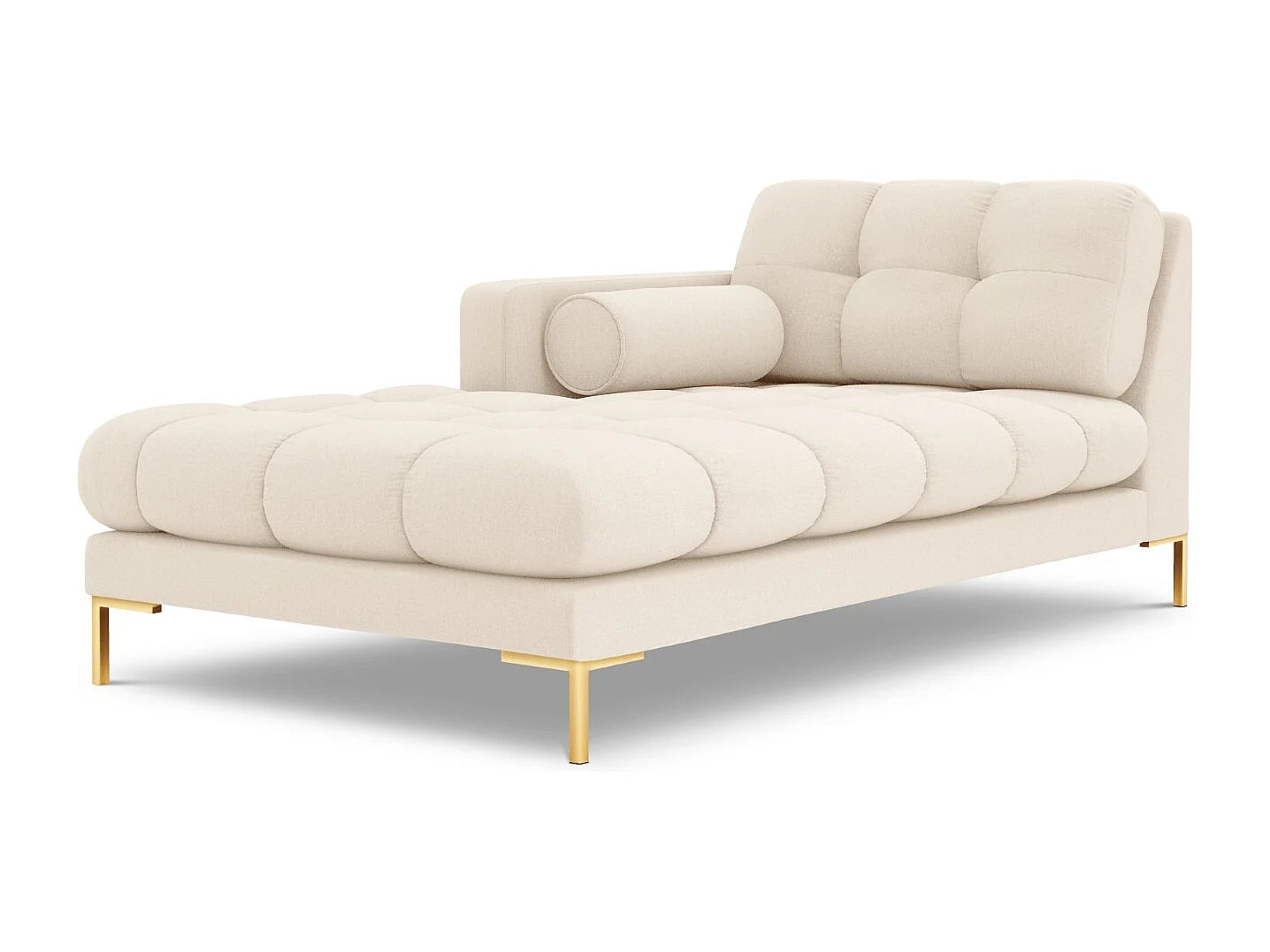 Cosmopolitan Design - Méridienne gauche "Bali" en tissu structurel beige clair - 185x102x75cm