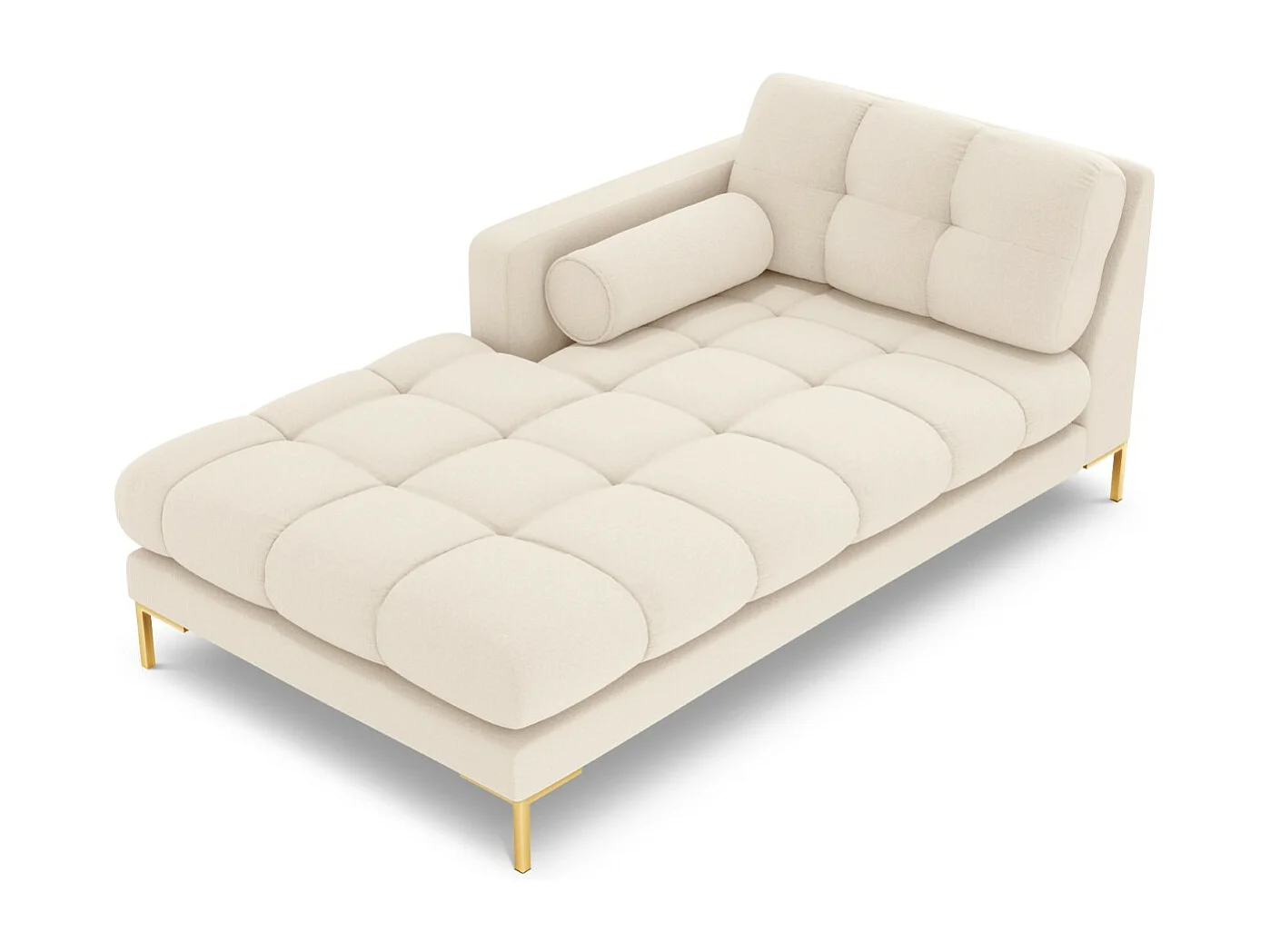 Cosmopolitan Design - Méridienne gauche "Bali" en tissu structurel beige clair - 185x102x75cm