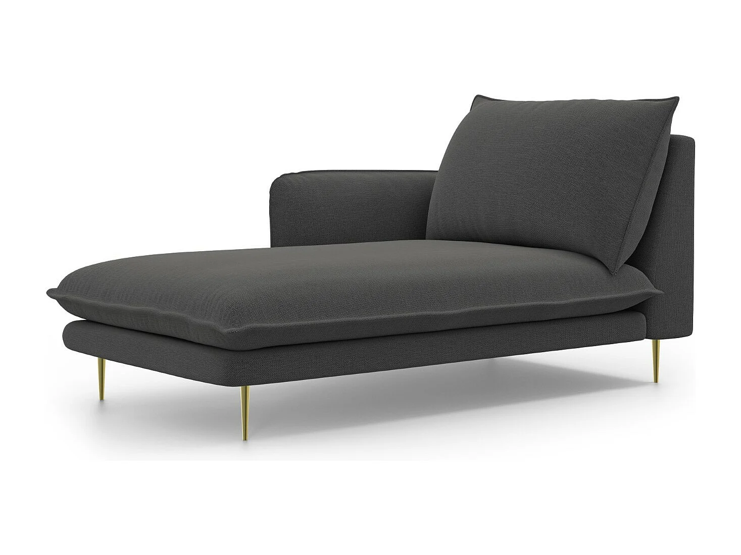 Cosmopolitan Design - Linker meridiaan "Vienna" Structurele stof, Donkergrijs - 170x110x95cm