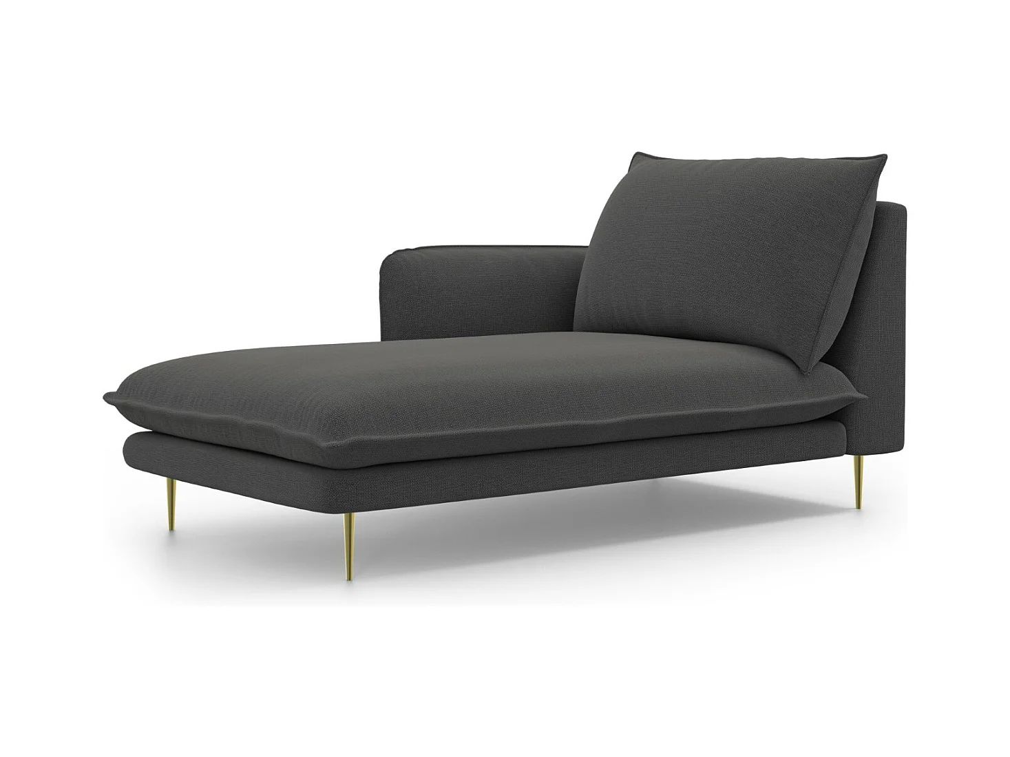 Cosmopolitan Design - Linker meridiaan "Vienna" Structurele stof, Donkergrijs - 170x110x95cm